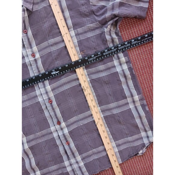 O'Neill Mens Button Up Shirt Size XL Brown Plaid Short Sleeve Y2K Surf Grunge - Picture 8 of 8